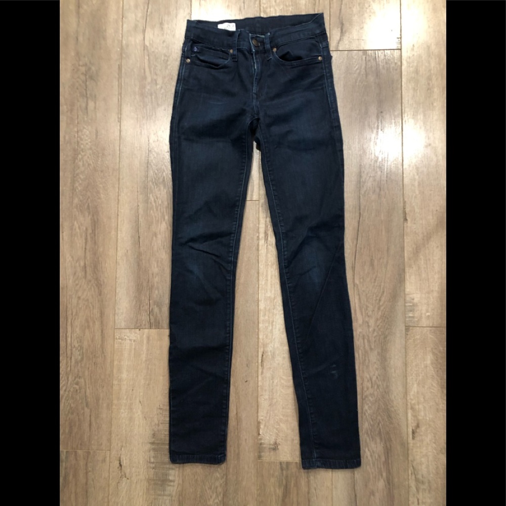 GAP stretch high rise skinny dark blue jeans 25/0